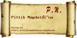 Pittik Magdaléna névjegykártya